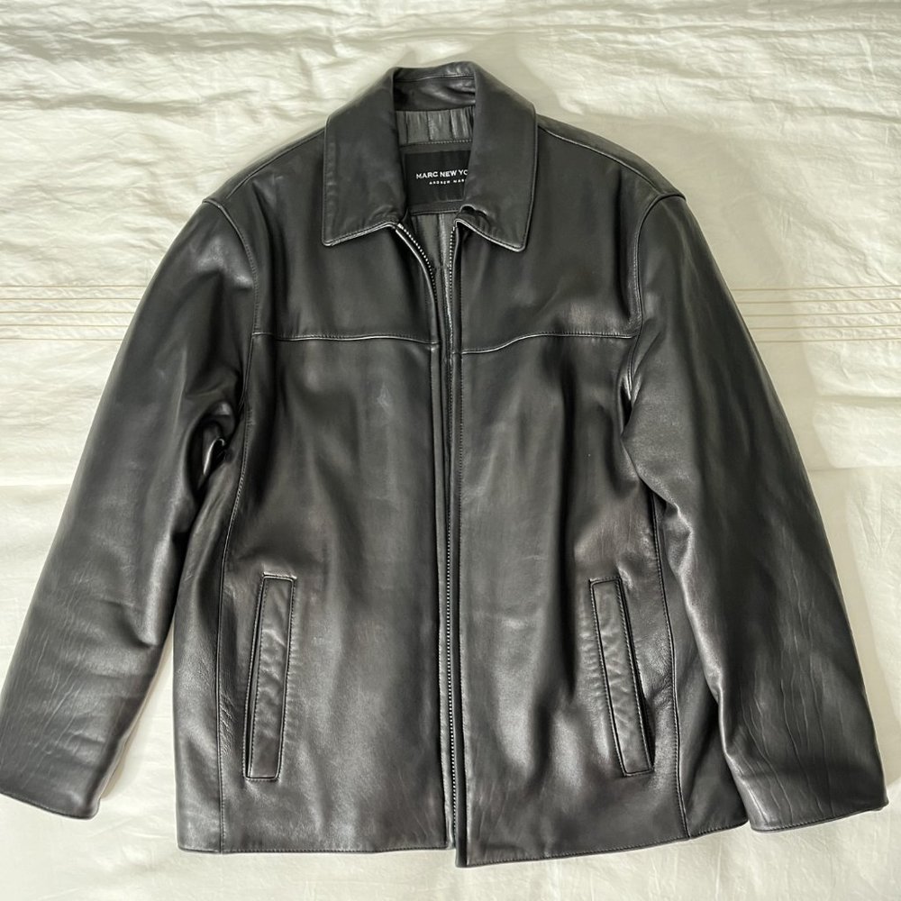 Marc New York Men's Leather Jacket|Black|